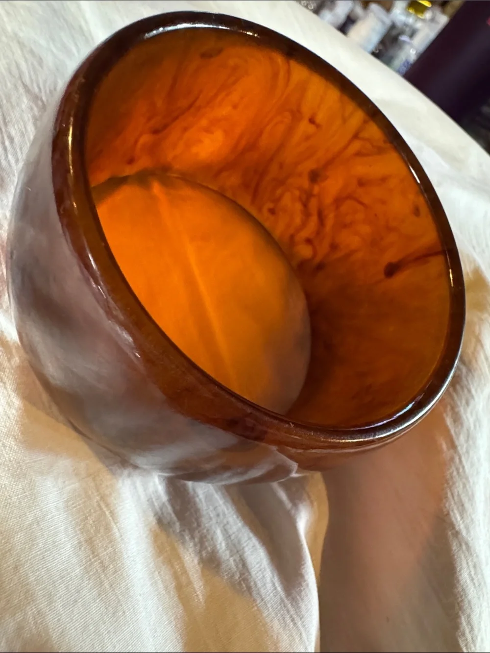 1940’s Bakelite Vintage Large chunky heavy Root beer Swirl Bangle Bracelet